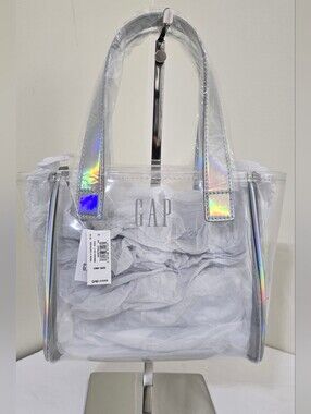 brand new GAP Jelly Logo Mini Tote Purse Clear Iridescent Shimmer Kids Toddlers